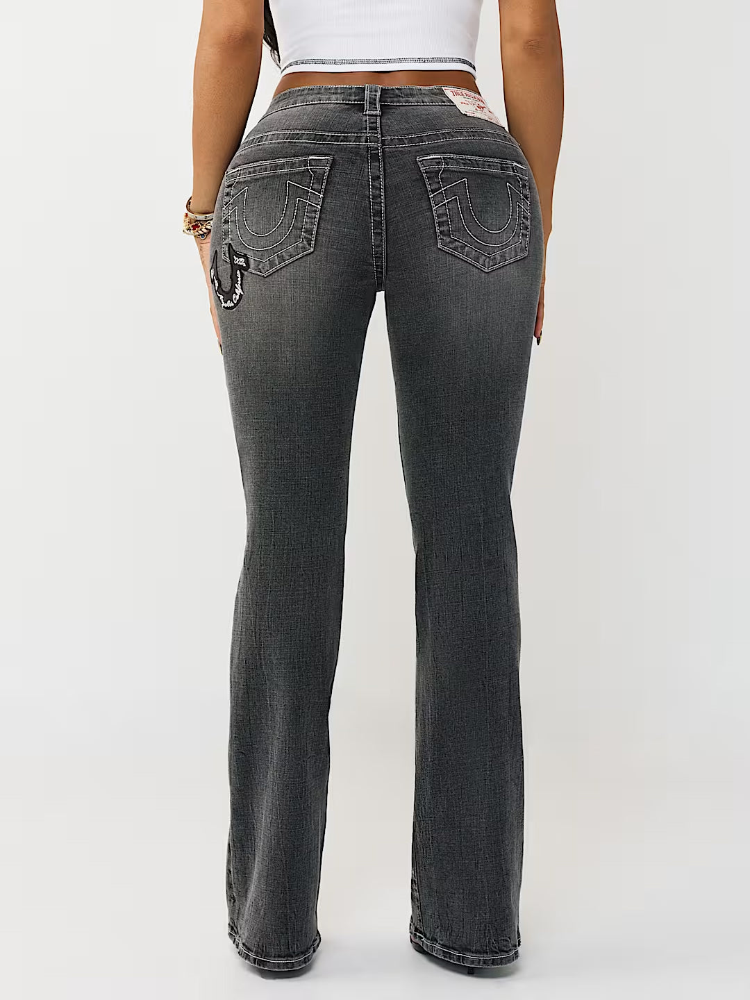 True Religion Women Black Becca Bootcut Fit Mid Rise Jeans