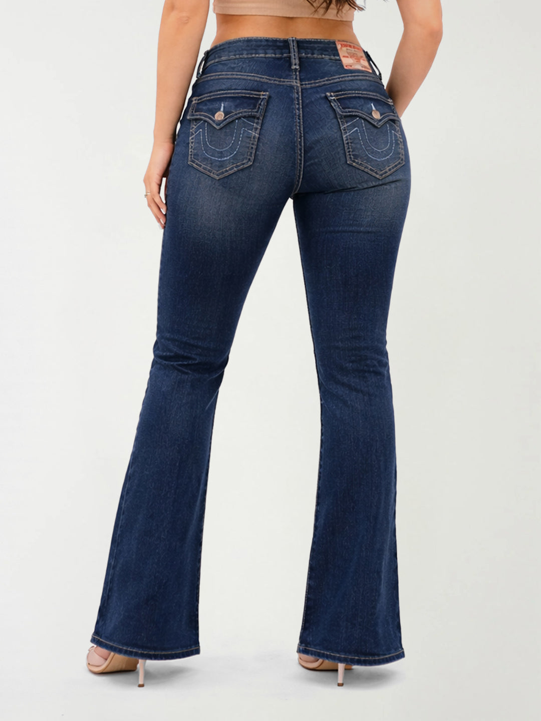 True Religion Women Blue JOEY BIG T Mid Rise Jeans