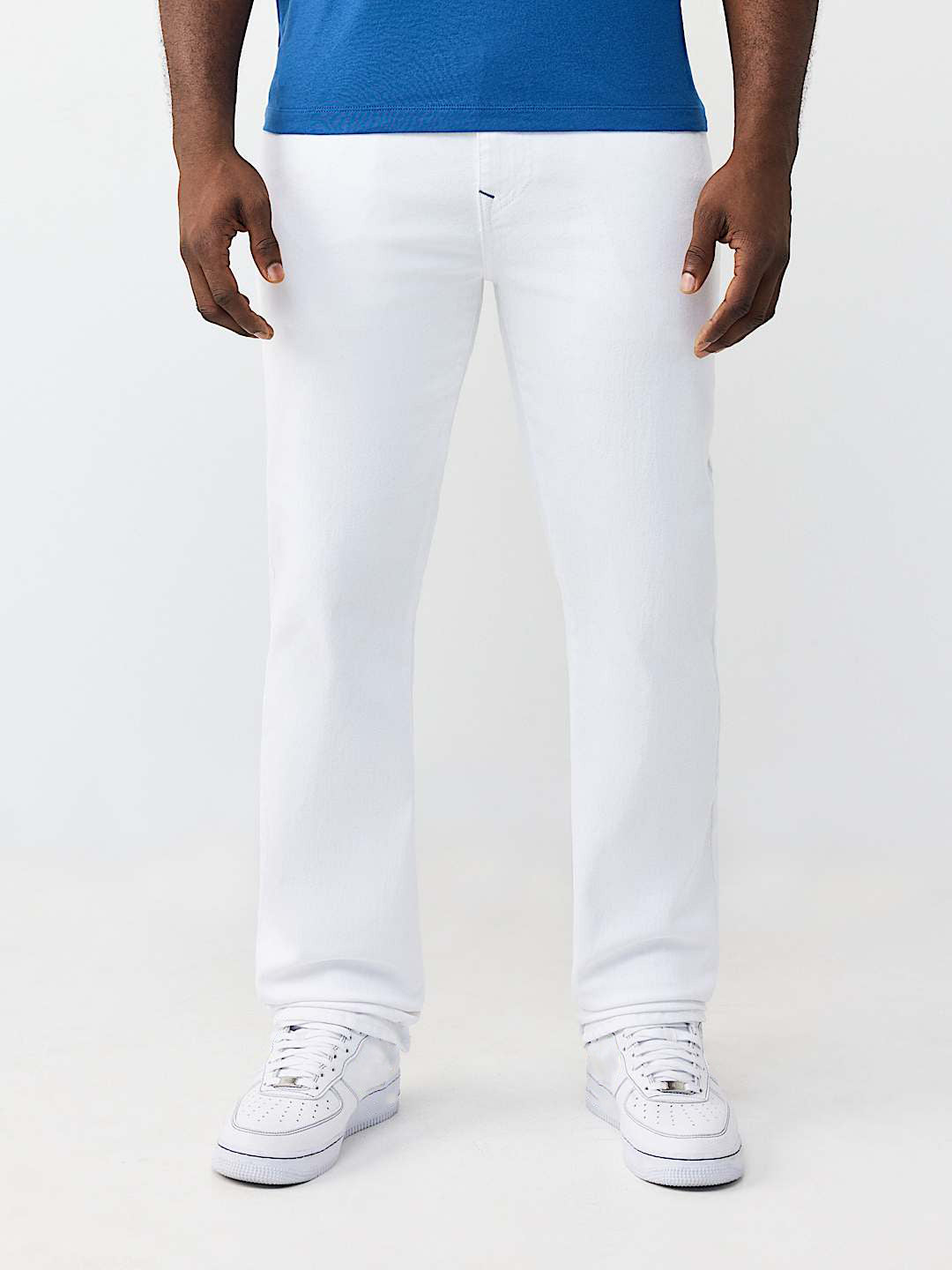 True Religion White Stretchable Ricky SN Solid Men Jeans