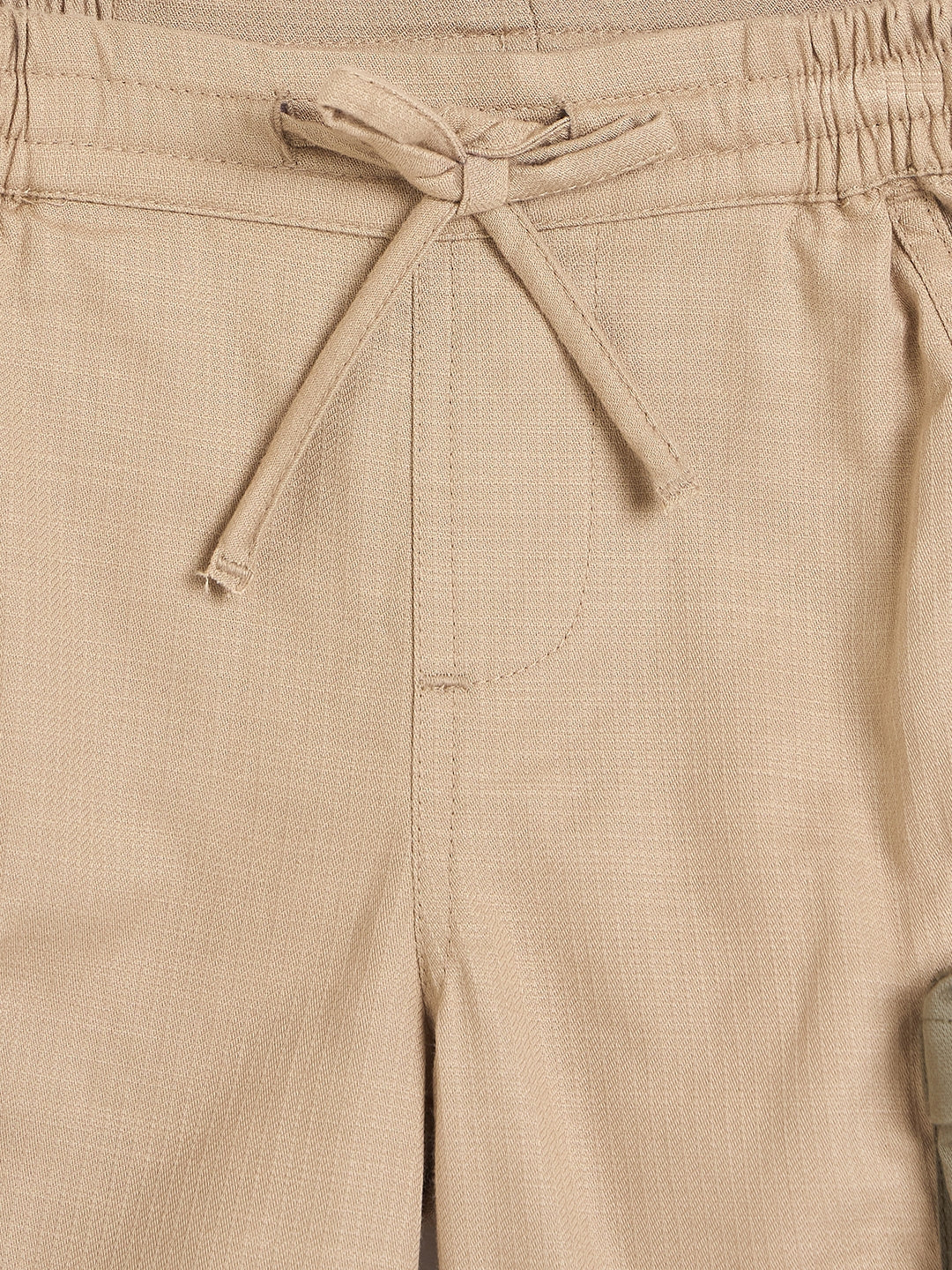 Blue Giraffe Boys Beige Solid Regular Fit Pure Cotton Shorts