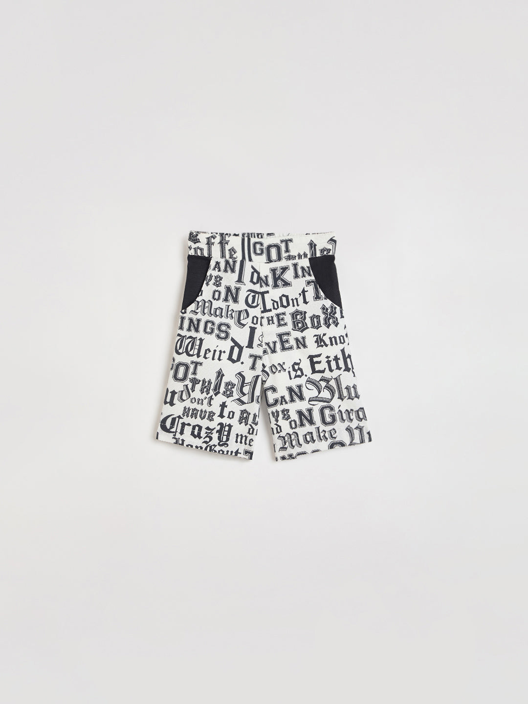 Blue Giraffe Boys White Printed Short
