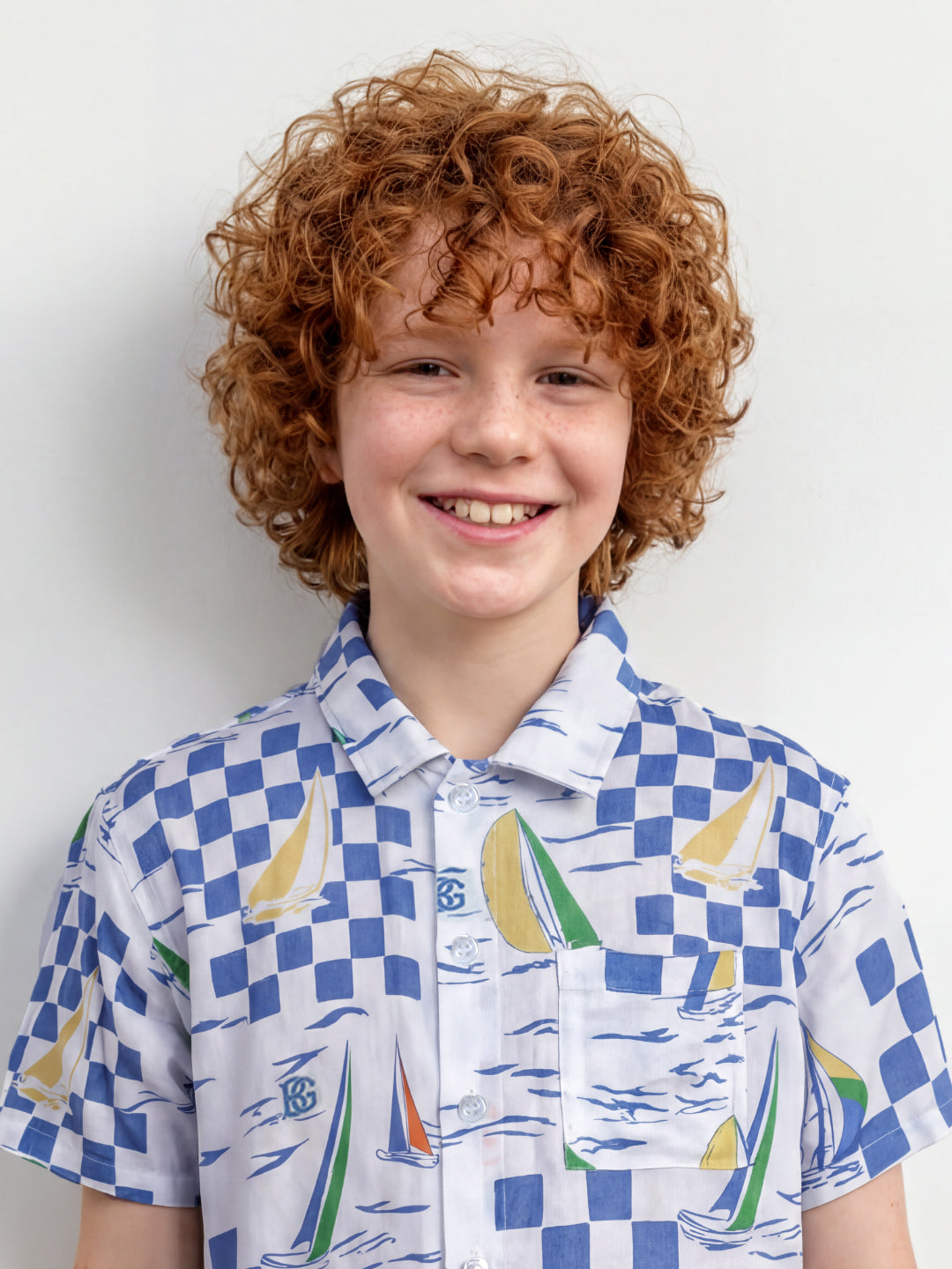 Blue Giraffe Boy Multi Printed Shirt