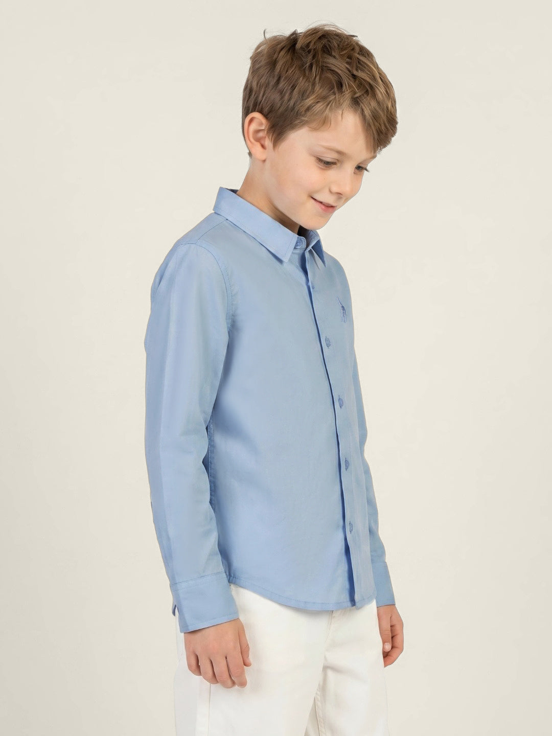 Blue Giraffe Boys Blue Pure Cotton Shirt