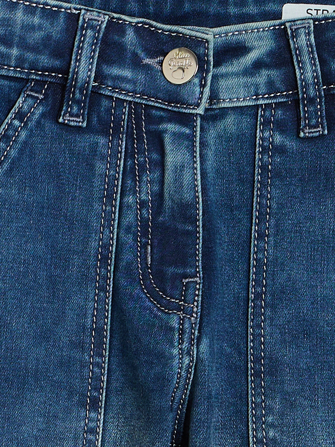 Blue Giraffe Girls Blue Straight Fit Jeans