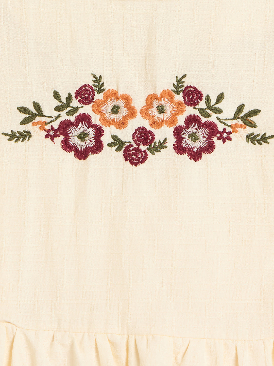 Blue Giraffe Girls Floral Cream Dress