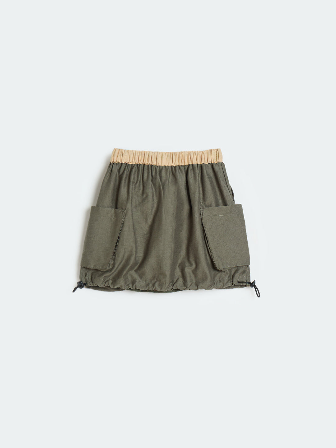 Blue Giraffe Girls Olive Green Fashion Fit Skirt