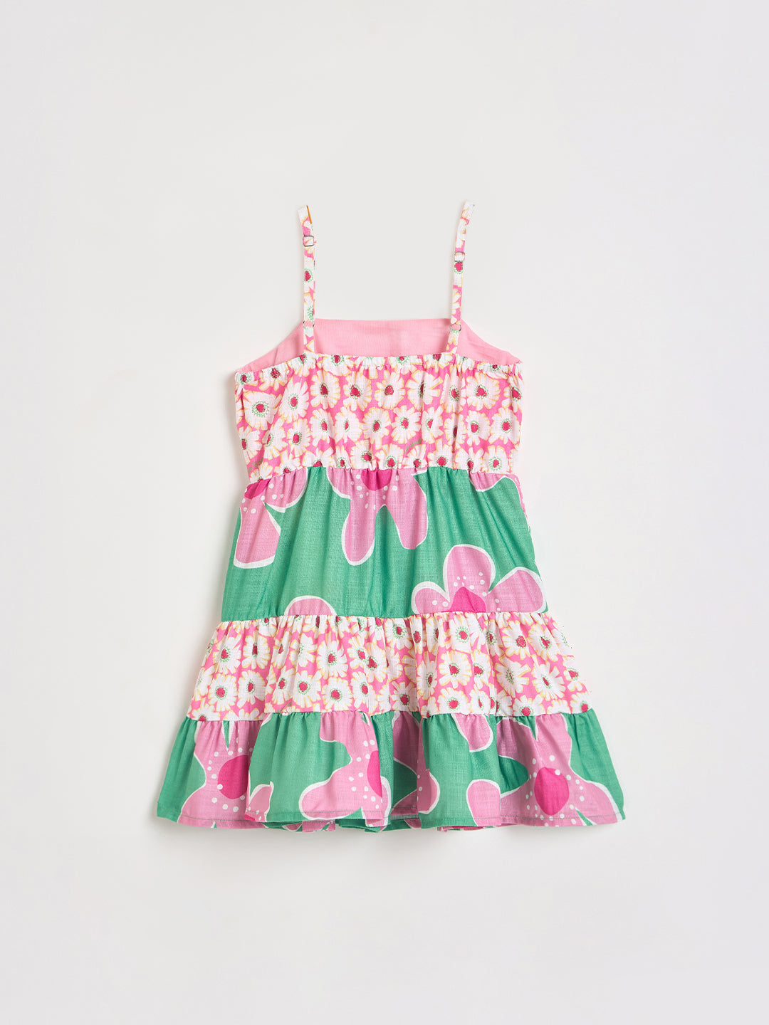 Blue Giraffe Girls Multicolor Printed Midi Dress