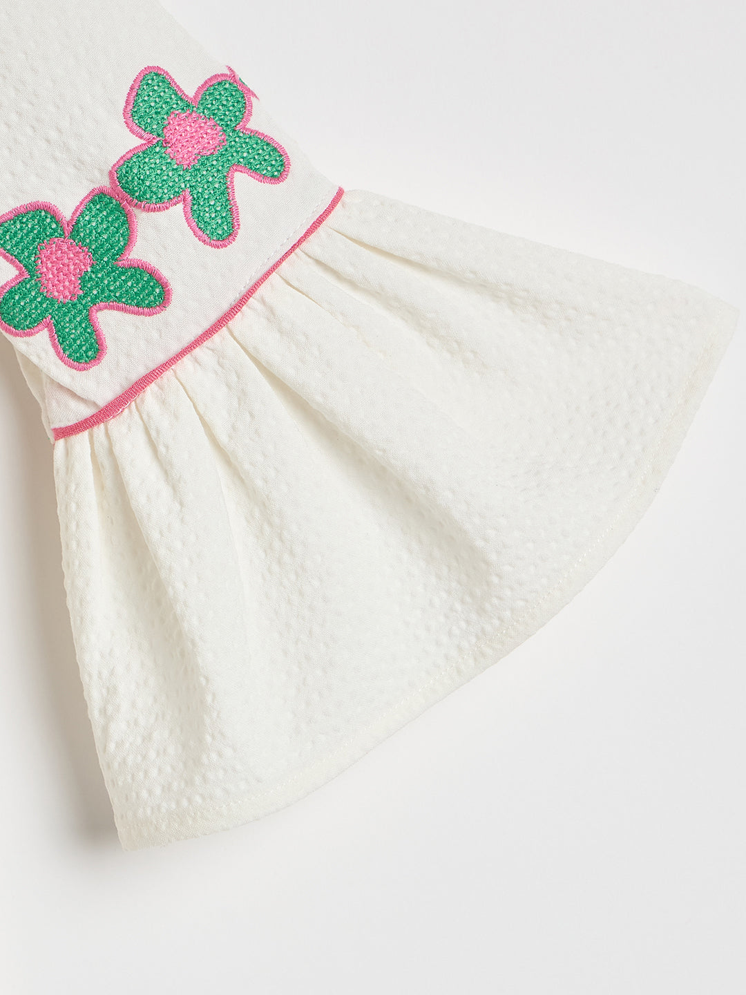 Blue Giraffe Girls White Embroidered Midi Dress