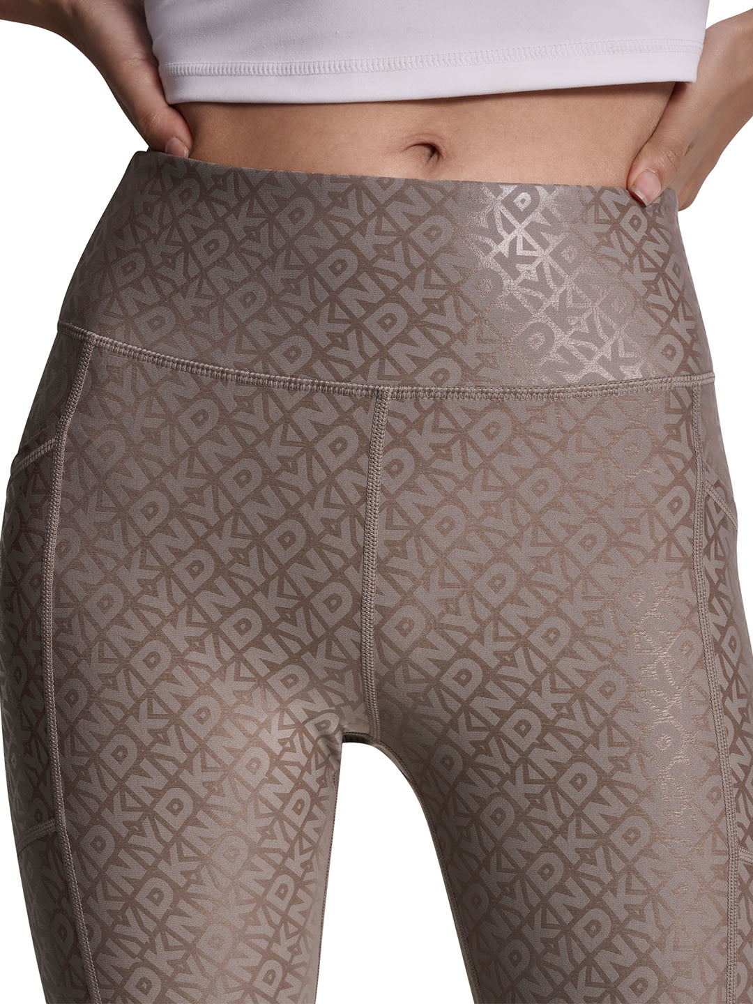DKNY Women Brown Printed Skinny Fit Legging
