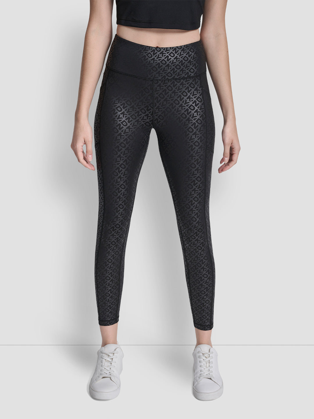 DKNY Women Black Printed Skinny Fit Leggings