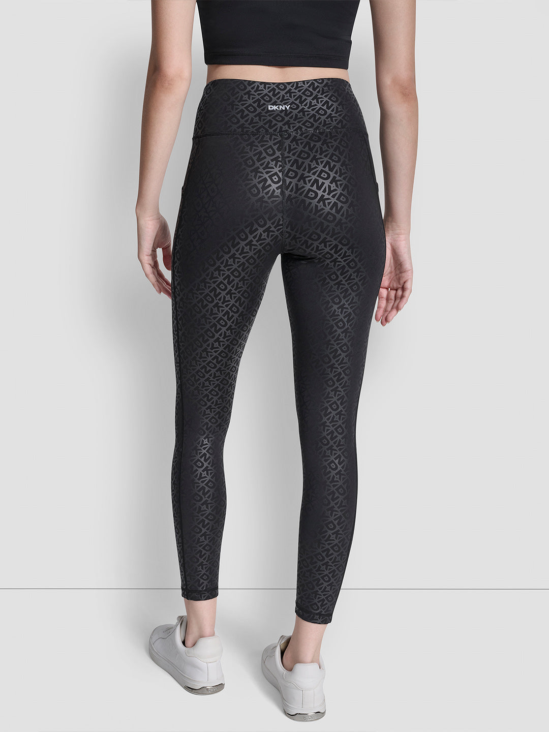 DKNY Women Black Printed Skinny Fit Leggings