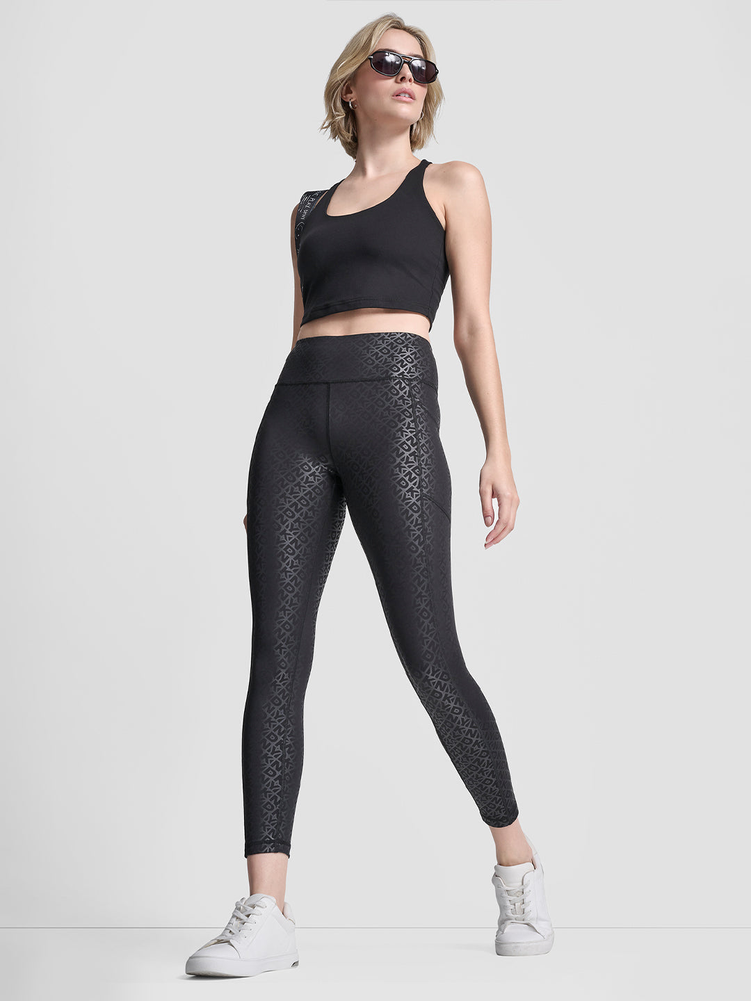 DKNY Women Black Printed Skinny Fit Leggings