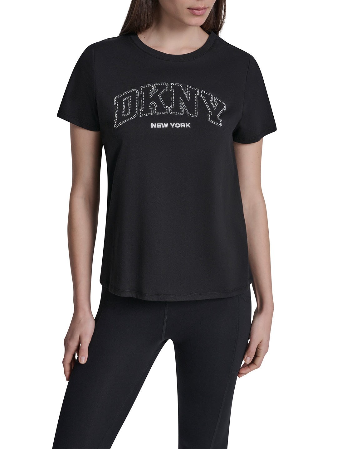 DKNY Women Black Printed Round Neck T-Shirt