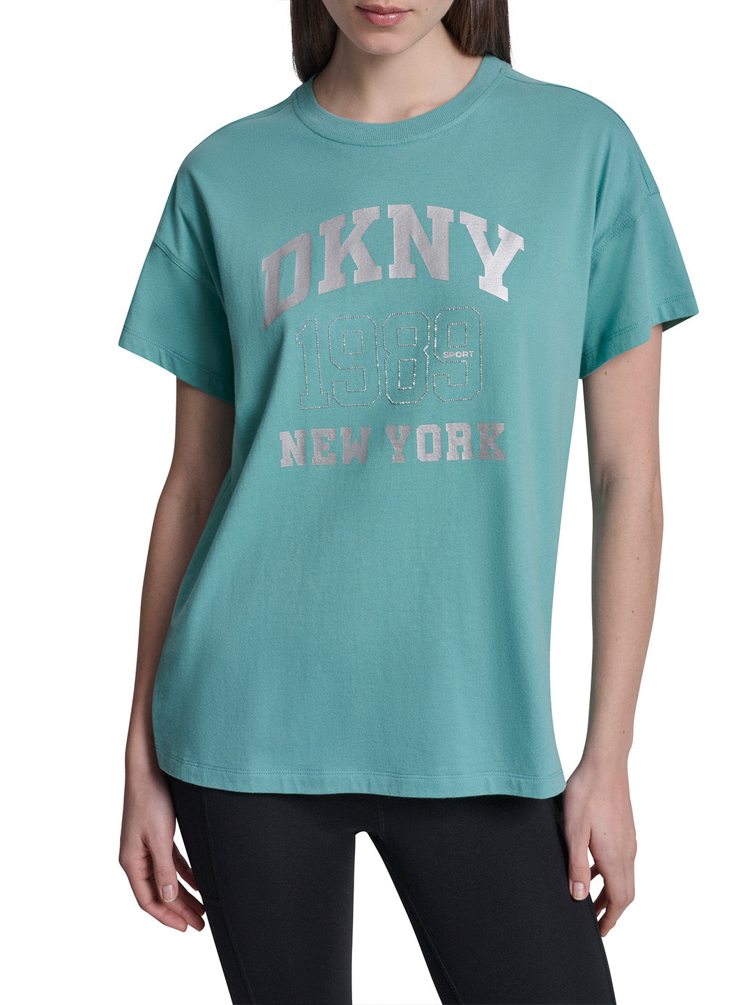 DKNY Women Grey Printed Round Neck T-Shirt