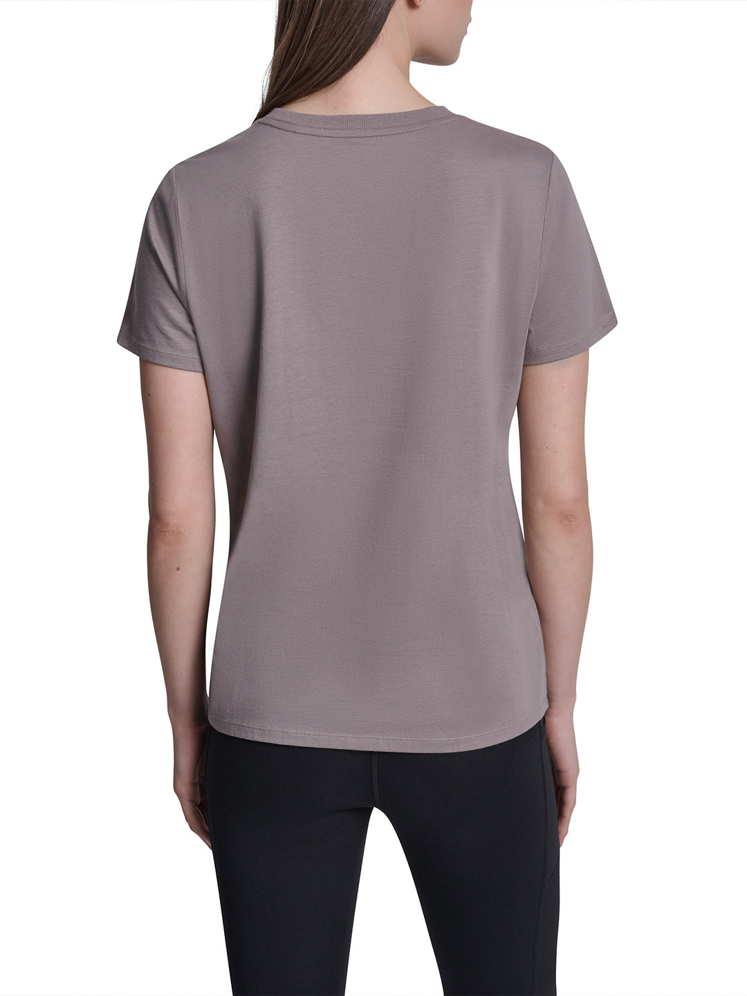 DKNY Women Brown Embellished Round Neck T-Shirt