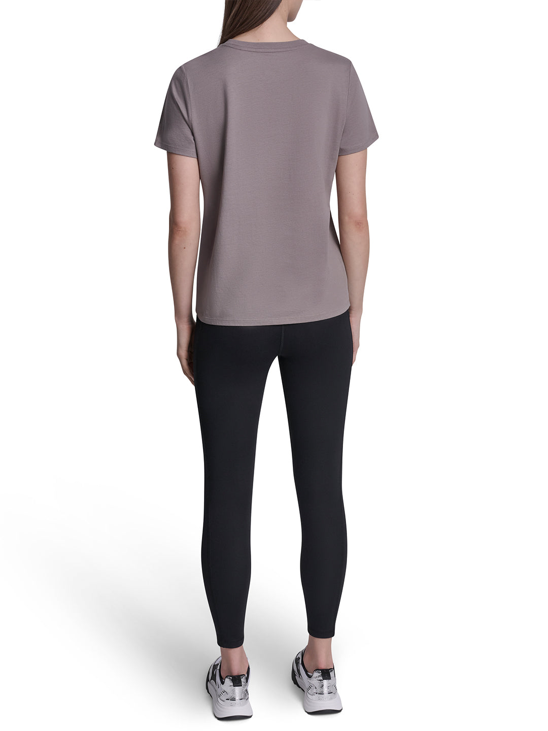 DKNY Women Brown Embellished Round Neck T-Shirt