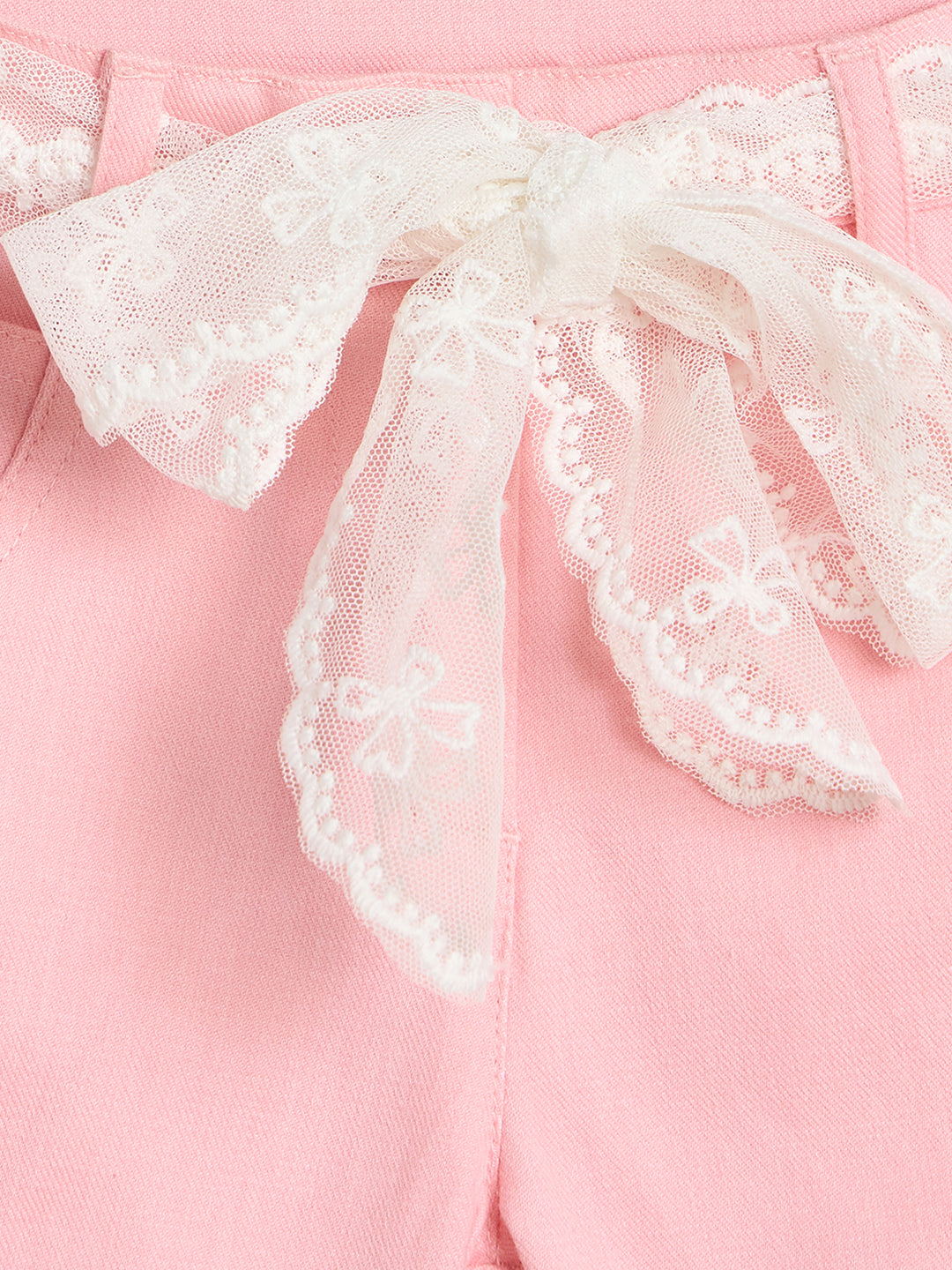 Elle Girls Solid Pink Shorts