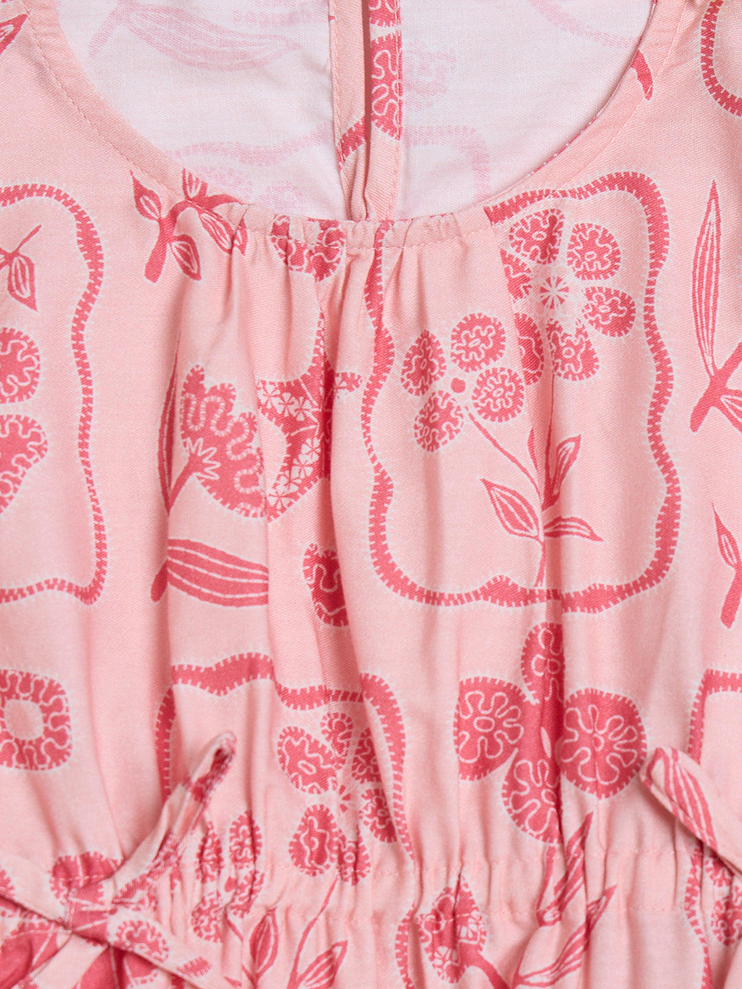 ELLE Girls Pink Floral Round Neck Top