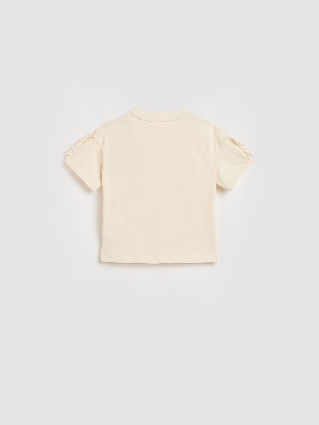 ELLE Girls Cream Round Neck T-Shirt