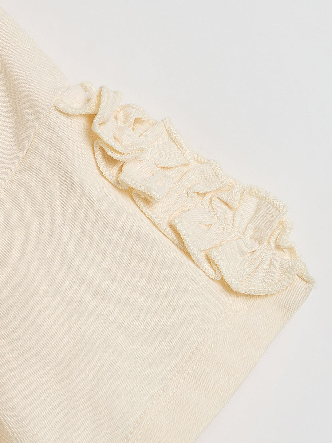 ELLE Girls Cream Round Neck T-Shirt