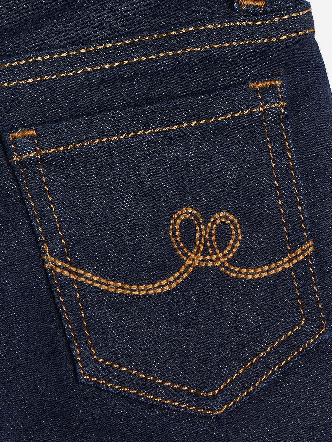ELLE Girls Navy Blue Straight Fit Belt Jeans