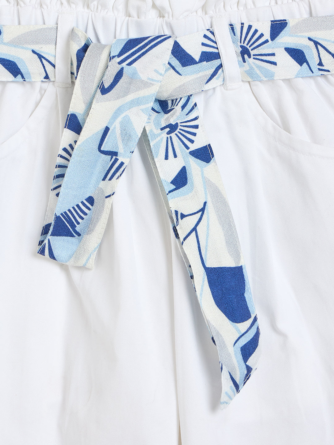 ELLE Girls White Flat front Trouser