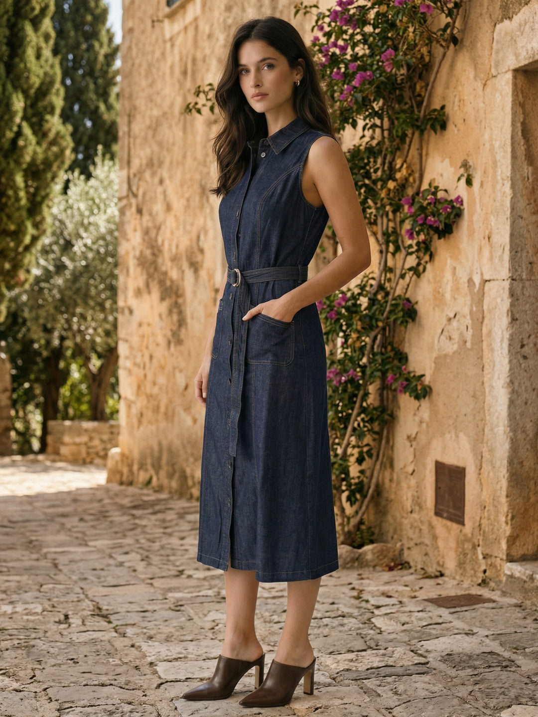 Elle Women Blue Flared Fit Dress