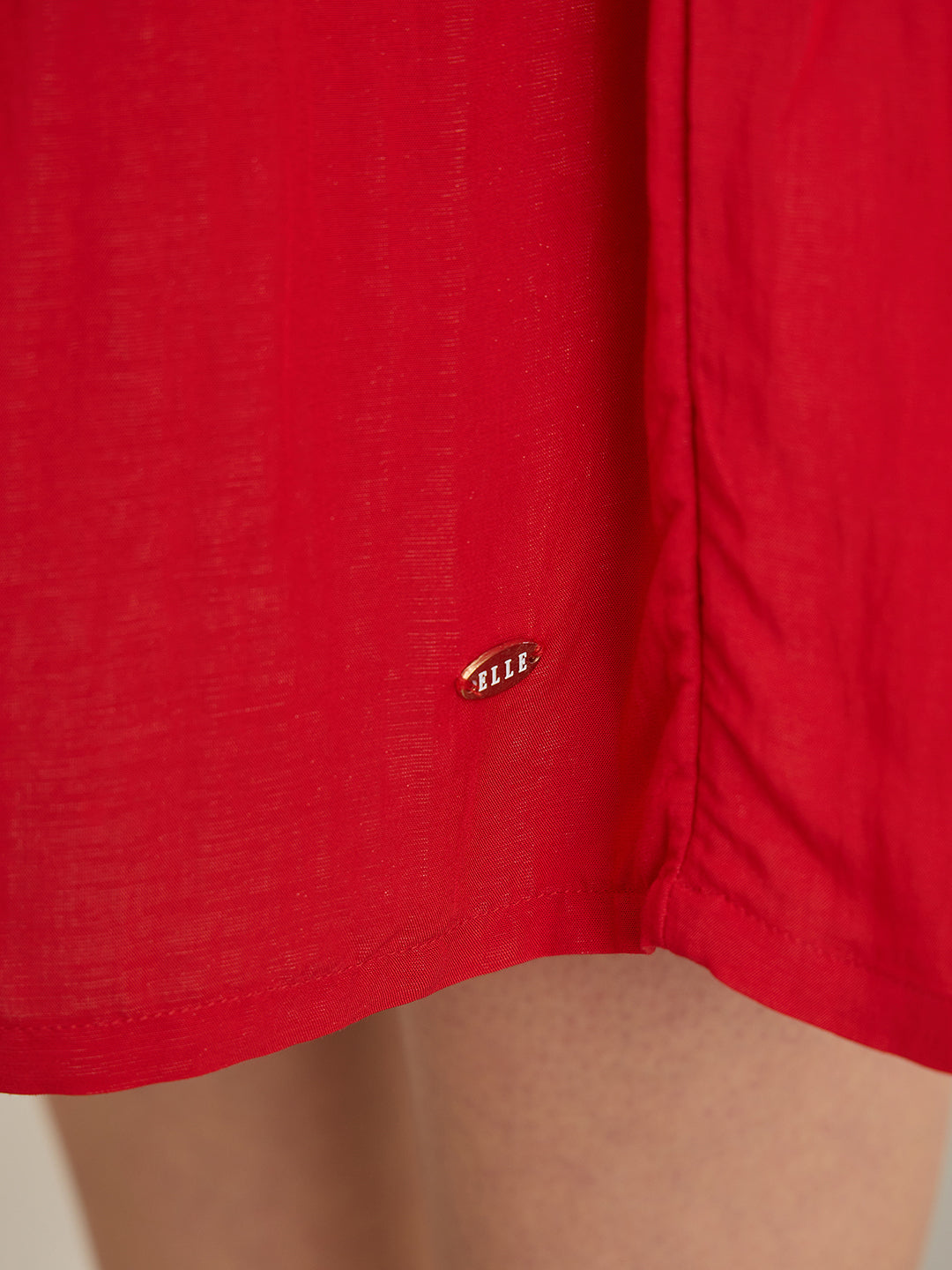 ELLE Women Red Band Collar Dress