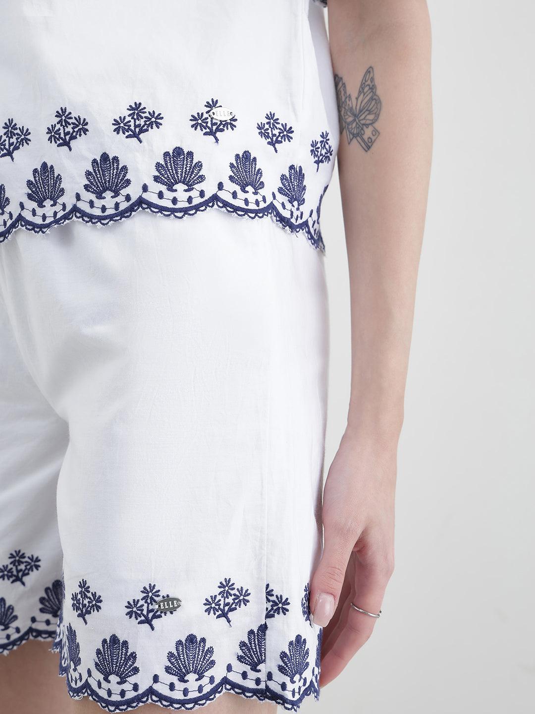 ELLE Women White Floral Shirt