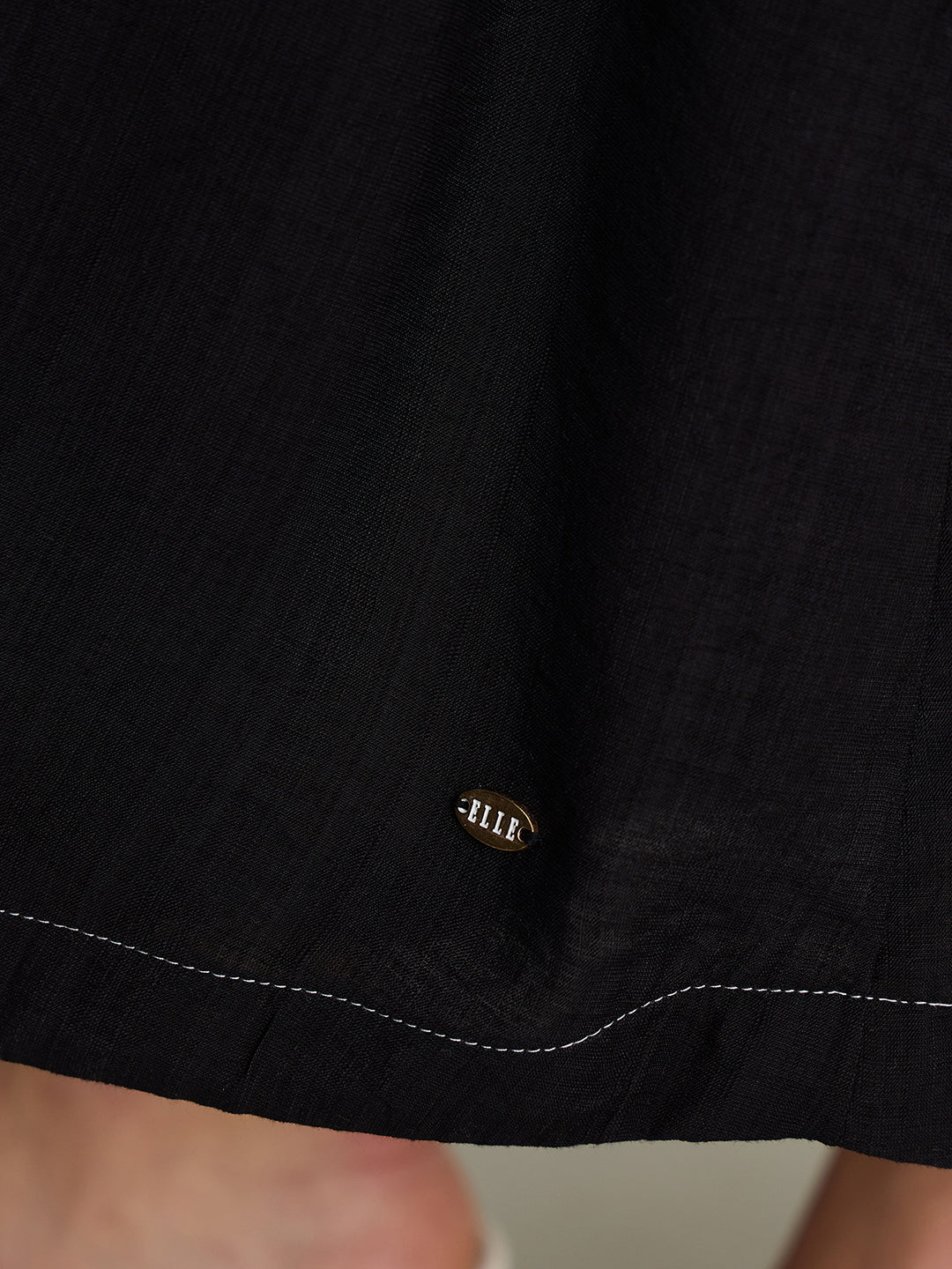 ELLE Women Black Flared Fit Skirt