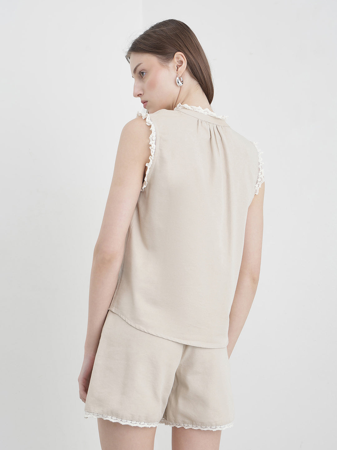 ELLE Women Beige Solid Top