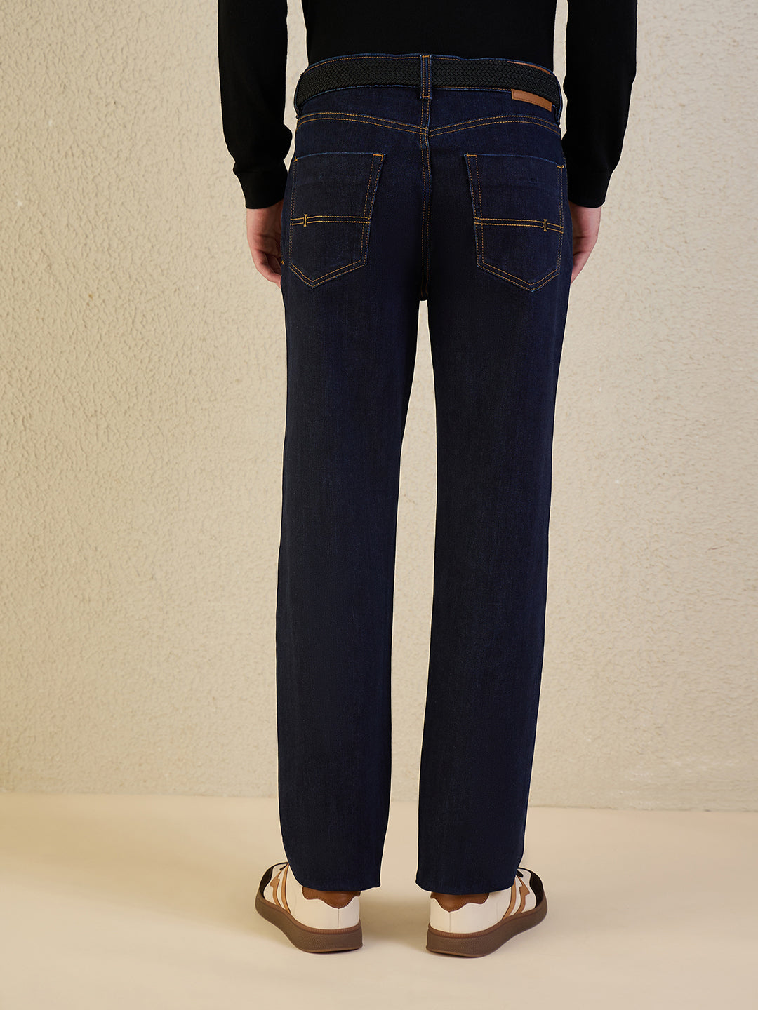 Iconic Men Navy Blue Solid Jeans