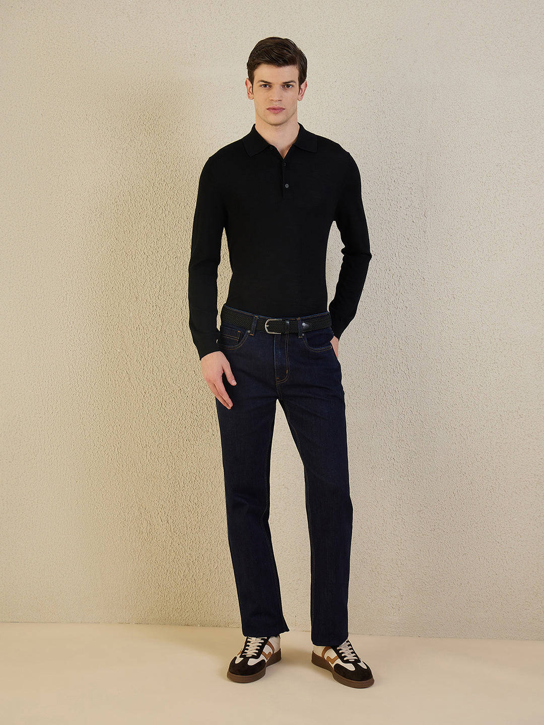 Iconic Men Navy Blue Solid Jeans