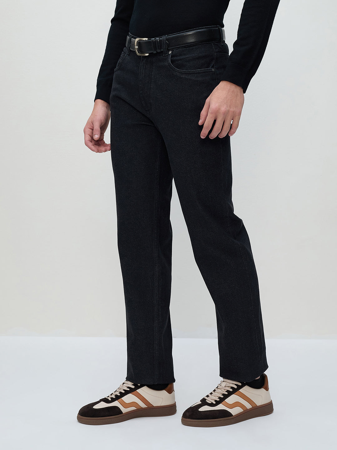 ICONIC Men Black Regular Fit Jeans