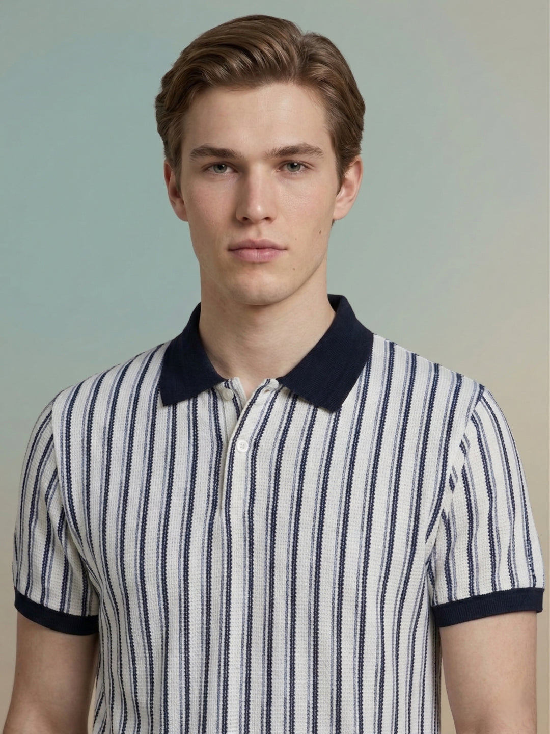 Iconic Men Multicolor Striped Polo T-Shirt