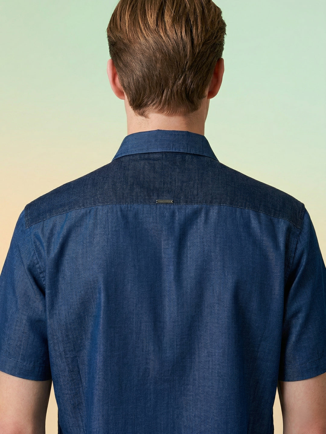 Iconic Men Navy Blue Colorblocked Shirt