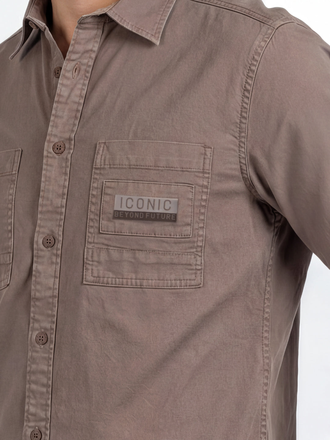 Iconic Men Brown Shirt
