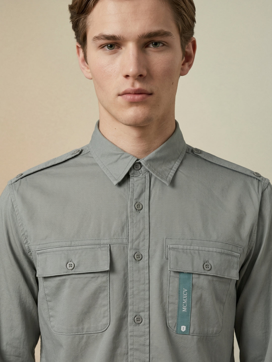 Iconic Men Green Solid Washed Shirt