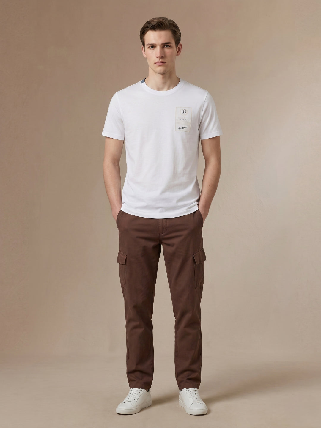 Iconic Men White Cotton Graphic T-Shirt