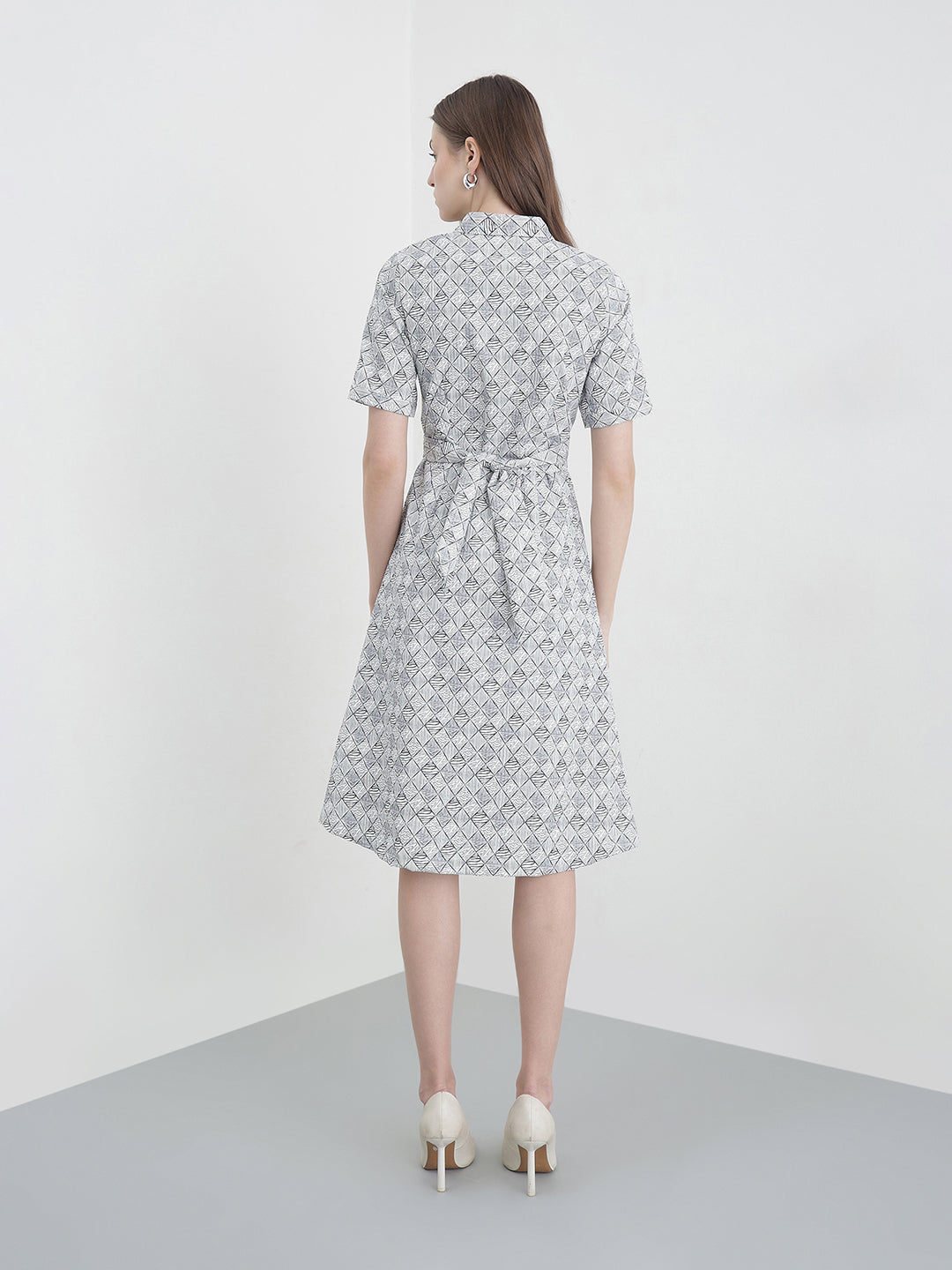 ICONIC Women White Printed Dress