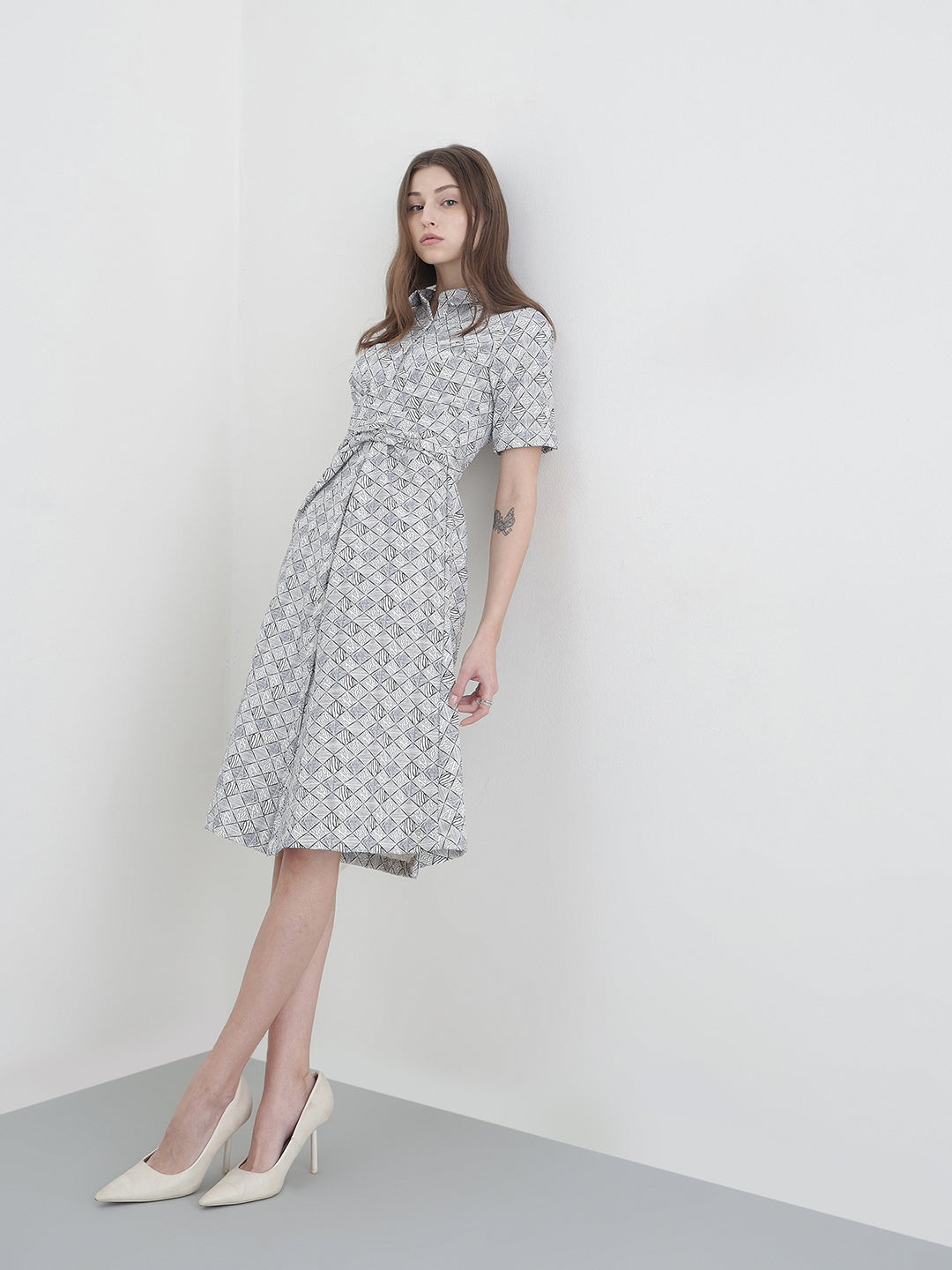 Iconic Women White Printed Dress