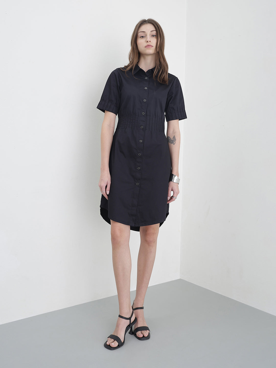 Iconic Women Black Solid Dress