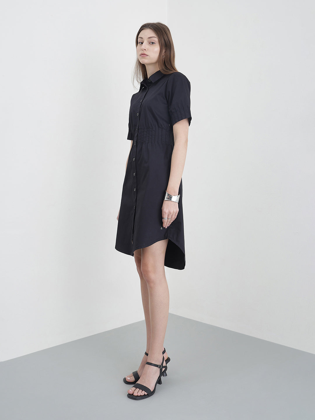 ICONIC Women Black Solid Dress