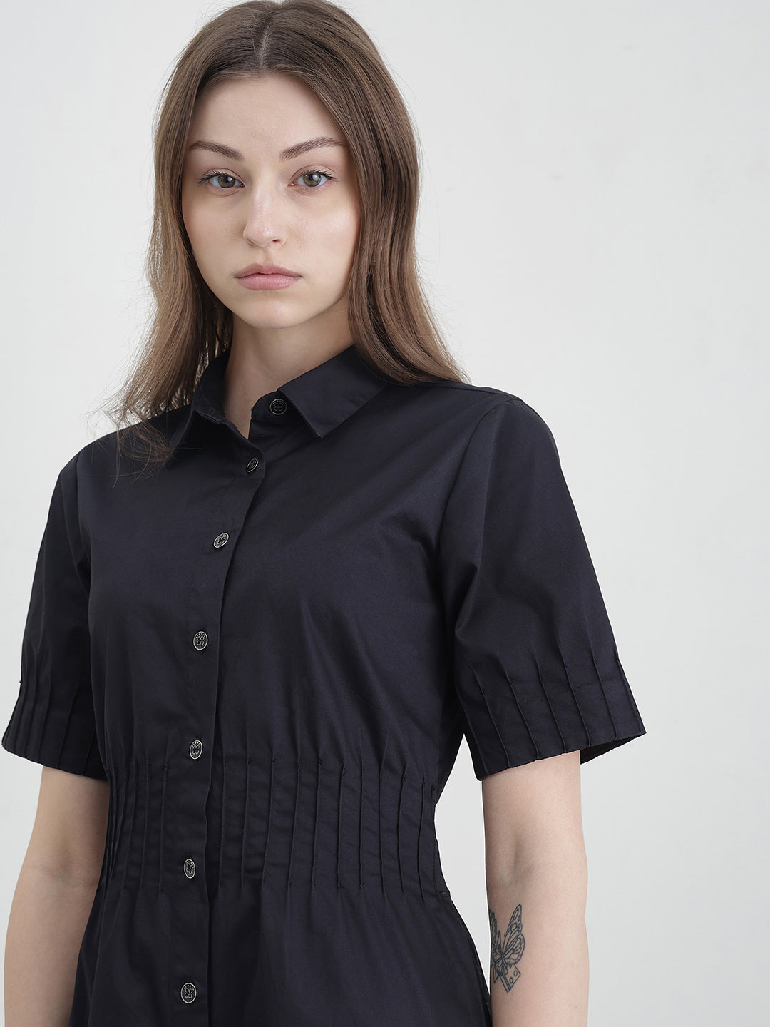 Iconic Women Black Solid Dress