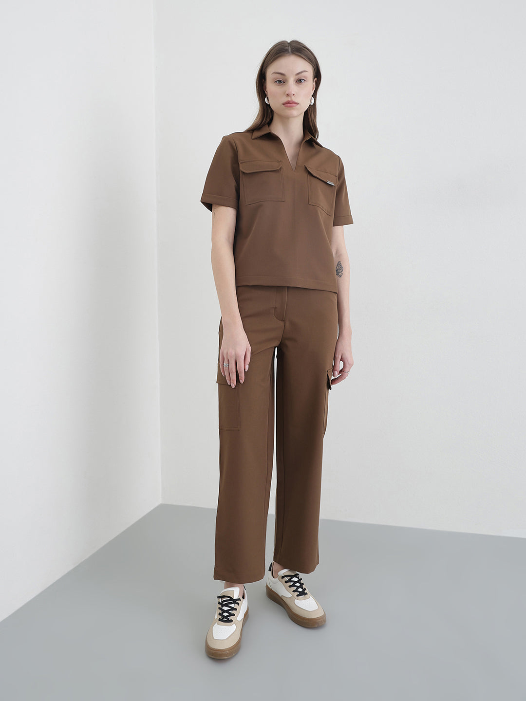 ICONIC Women Brown Solid Joggers