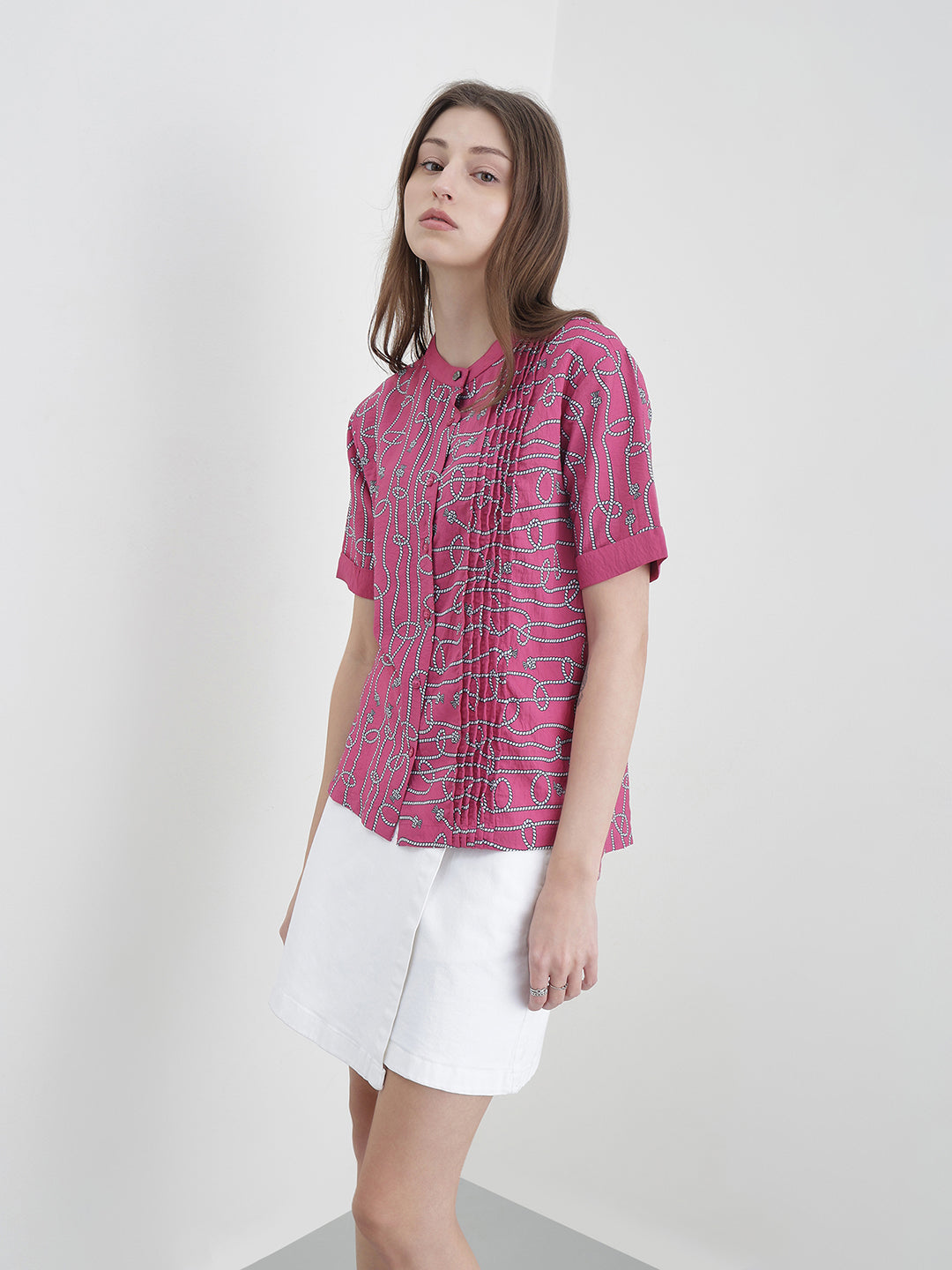 ICONIC Women Pink Printed Shirt