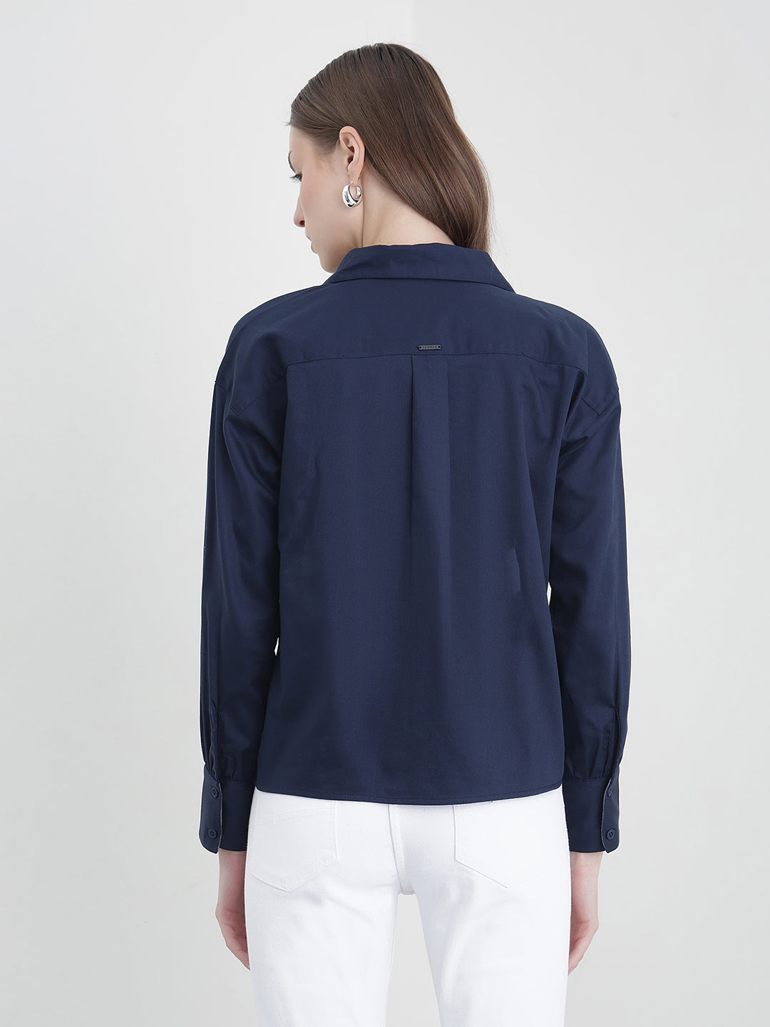 ICONIC Women Navy Blue Solid Top