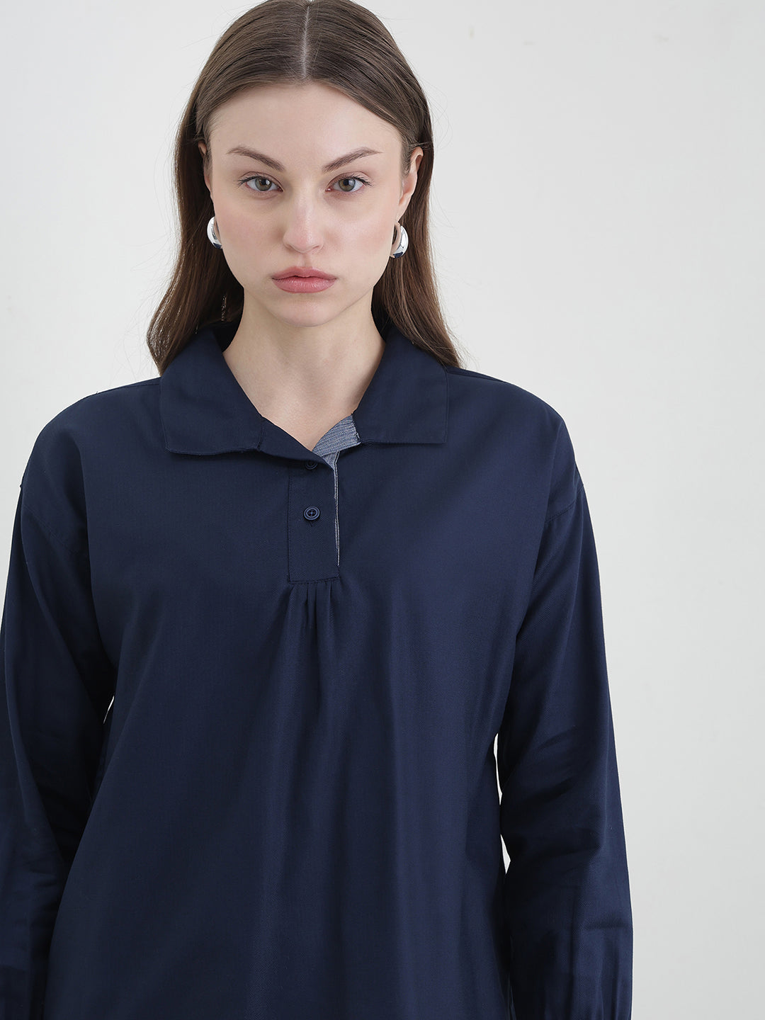 ICONIC Women Navy Blue Solid Top