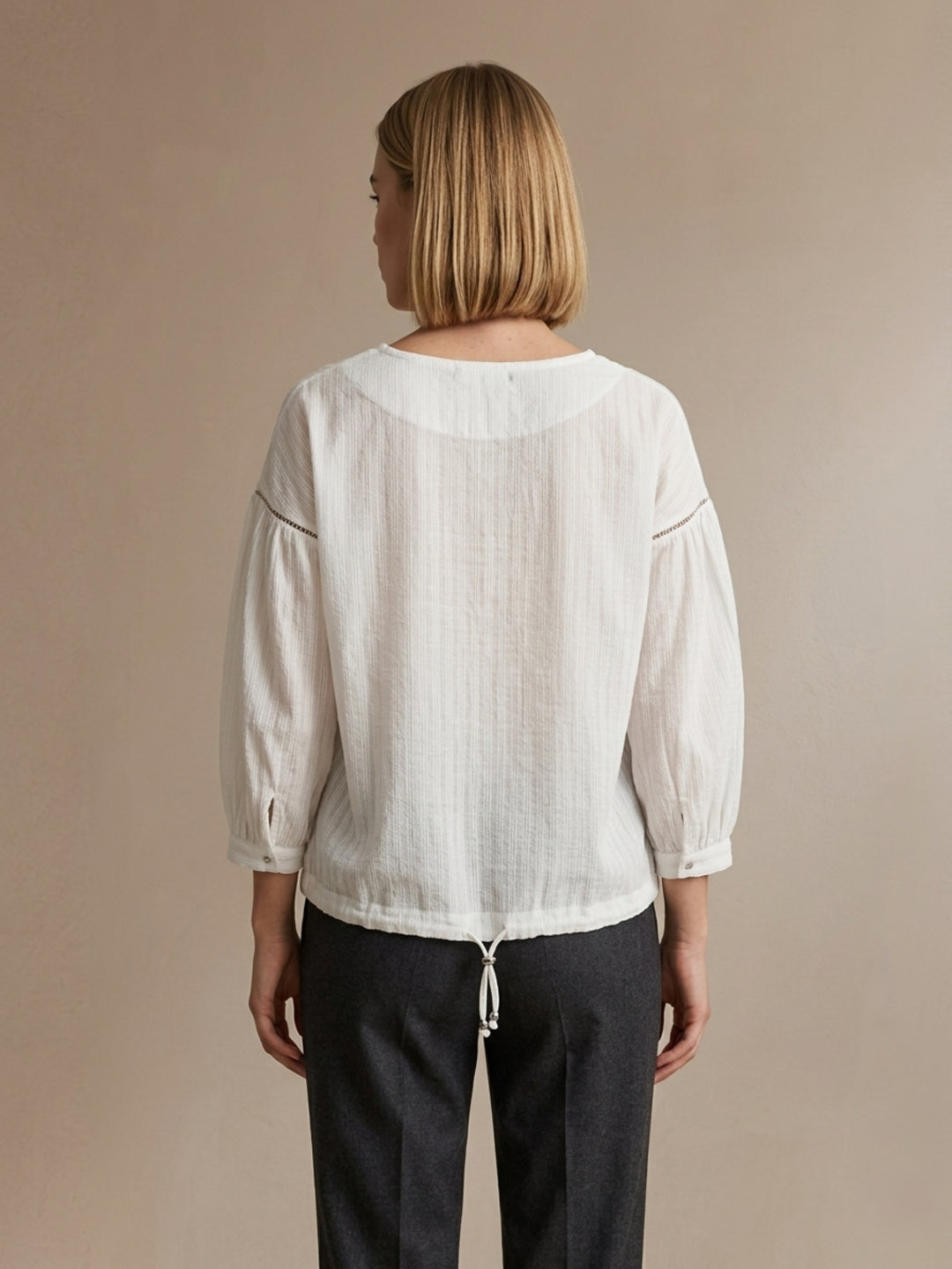 Iconic Women White Striped Structured Top