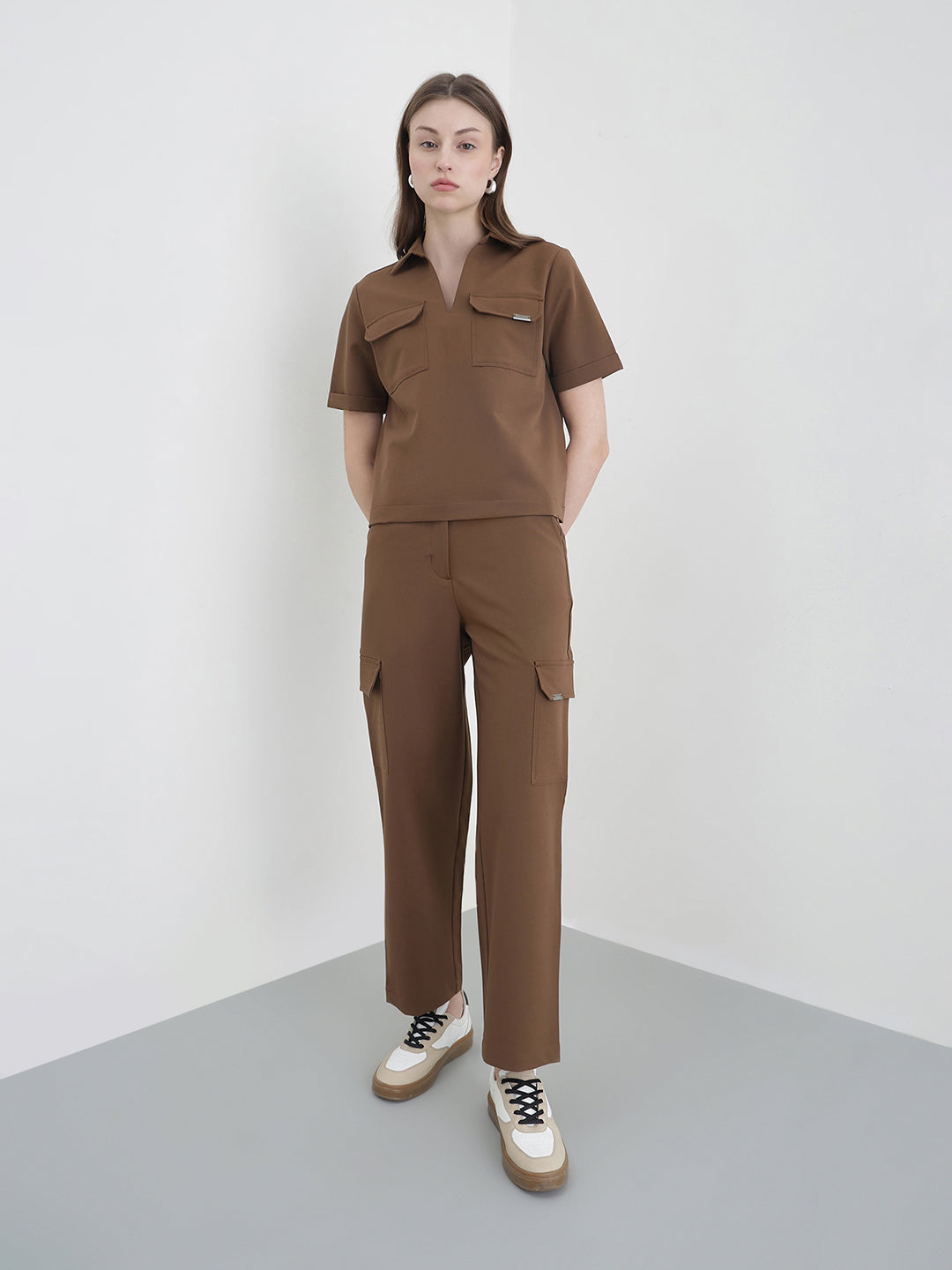 ICONIC Women Brown Solid Top